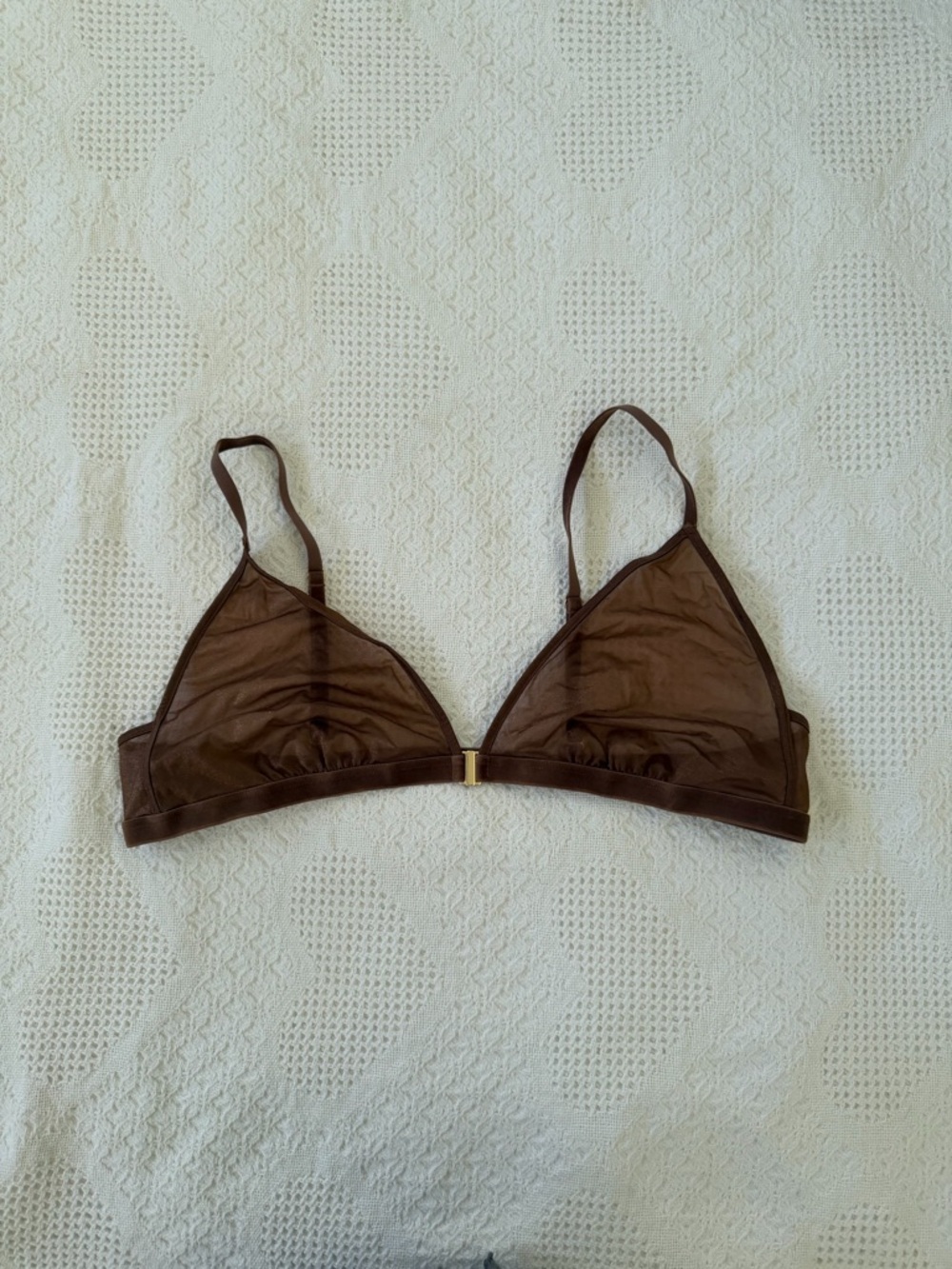 SKIMS Sheer Triangle Bralette in Chocolate Brown